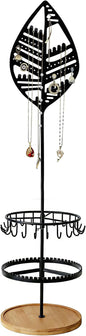 Jewelry Storage Rack, used for organizing and storing necklaces, earrings, bracelets, rings - Black
