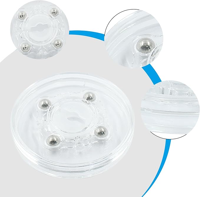 4 Pcs Mini Acrylic Lazy Susan Turntable,63mm/2.48 Inch Dia Ball Bearing Rotating Tray,Round Swivel Plate for Kitchen Pantry Cabinet Desk Decorating (2.48 Inch, Clear)