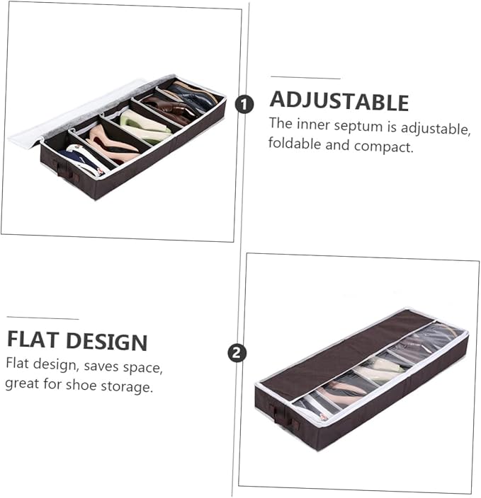 1Pc Shoe Storage Case Compact Non Woven Folding Organizer Box with Visible Window for Home Dust and Moisture Protection for Various Shoe Types