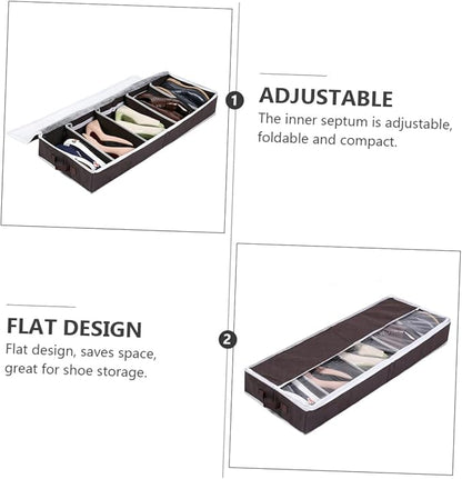 1Pc Shoe Storage Case Compact Non Woven Folding Organizer Box with Visible Window for Home Dust and Moisture Protection for Various Shoe Types