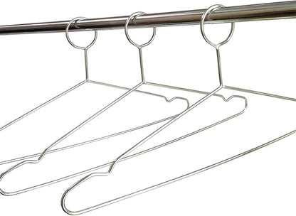 20 PCS Heavy Duty Metal Hangers Stainless Steel Anti-Theft Security Closed Loop Wire Coat Hangers for Hotels and Hospitality 16.5 Inch