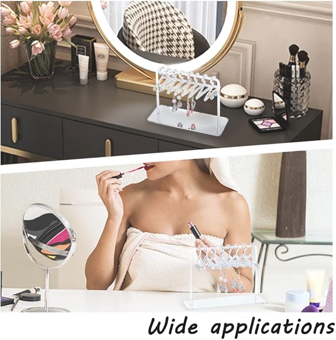 PH PandaHall Coat Hanger Earring Holder, Jewelry Display Dangle Earring Hanging Organizer Mini Earring Necklace Hanger Ear Studs Display Rack for Retail Show Personal Exhibition, 2.3x5.9x4.2inch