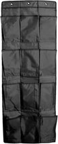 Ruilogod Home Oxford Cloth 12 Pockets Over the Door Hanging Shoes Organizer Black (id: 16b 37f d3a 337 e4d