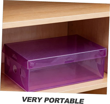 MAGICLULU 7pcs Shoe Storage Organizer Box Household Shoes Storage Box Cardboard Lids Case Sturdy and Stackable Bins for Organizing