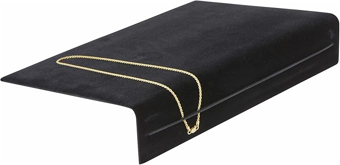 Plymor Black Velvet Bracelet Ramp Display Stand, 10.25" W x 8.25" D x 1.875" H