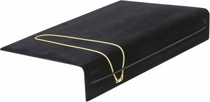 Plymor Black Velvet Bracelet Ramp Display Stand, 10.25" W x 8.25" D x 1.875" H (Pack of 2)