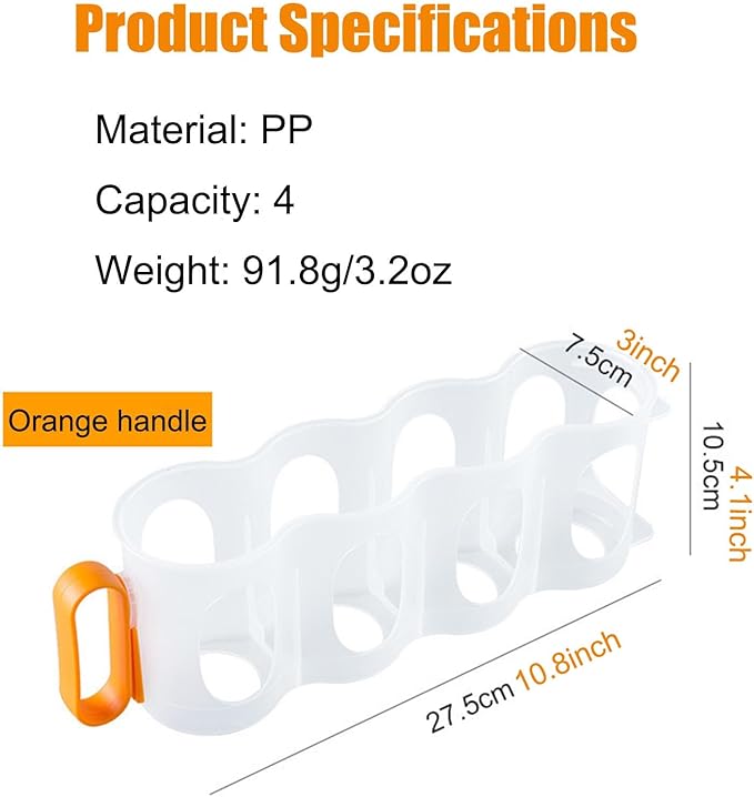 Can Organizer for Refrigerator, Stackable Can Rack Organizer Holds Up to 4 Cans, Kitchen Cabinet Can Storage Dispenser Rack (Color : Orange)