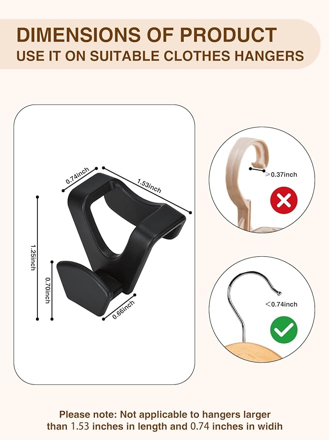 Smartor Clothes Hanger Connector Hooks 120 Pack, Closet Storage and Organization as Hangers Space Saving, Hanger Add on Hook as Closet Organizer, Stacking Hangers, Cascading Space Saver, Black