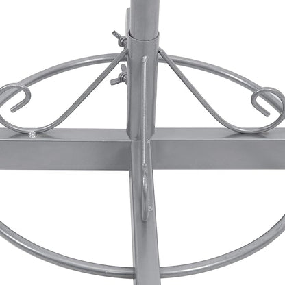 MyGift Hat Rack Holder Stand, Freestanding Baseball Cap Organizer Display, Large Retail Wig Holder with 20 Customizable Circular Hooks, for Multiple Hats, Shape of Tree, Silver Metal