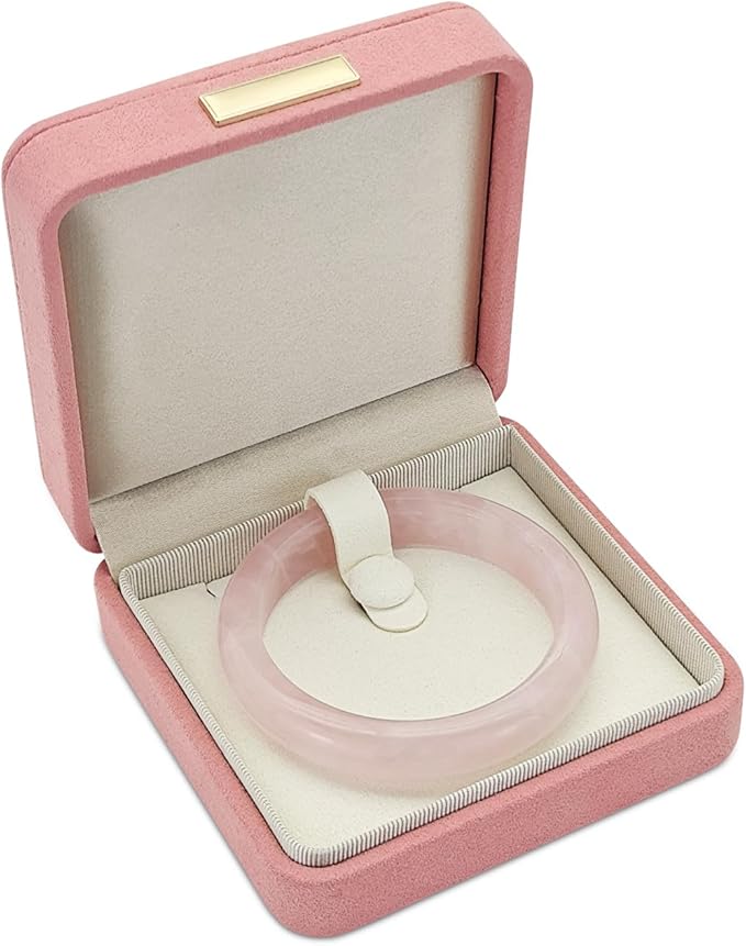 Bracelet Box, Microfiber Necklace and Bracelet Holder Necklace Box with Detachable Pad, Premium Necklace Storage Bracelet Jewelry Box for Necklaces, Bracelet (pink)