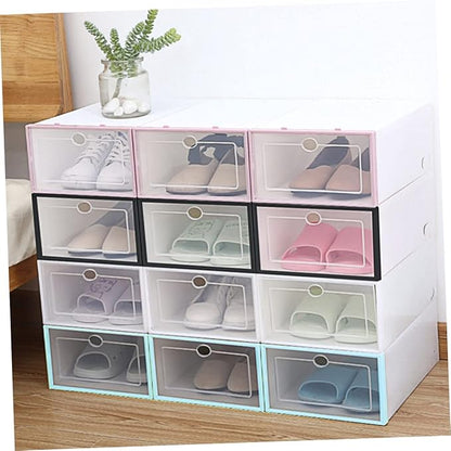 Outanaya 6pcs Door Shoe Organizer Thickened Plastic Storage Bins Shoe Boxes Storage Box Container Closet Organizers