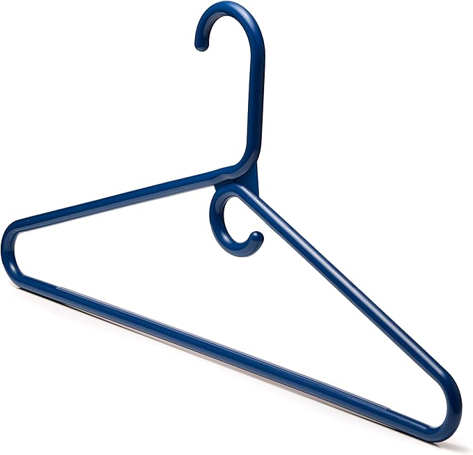 DEILSY™ Navy Heavy Duty Hangers with Hooks for Scarves & Belts – Thick and Strong Clothes Hangers for Shirts, Jackets, Pants, and Dresses – Space-Saving Plastic Hangers – Pack of 10