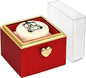 Rotating jewelry box, pop-up surprise gift box, romantic birthday surprise rotating necklace and ring box, Valentine's Day, birthday, anniversary, wedding gift (Red)