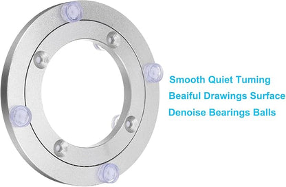 uxcell Lazy Susan Turntable Bearing, 5 Inch Rotating Bearing Turntable Base for Kitchen Dining Table, Silver Tone