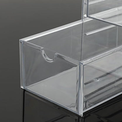 Hipiwe Plastic Drawer Organizer Clear Hair Accessories Organizer Box with 4 Pull Out Drawer Compact Storage Box for Cabinet Vanity Bathroom Pantry Office or Closet Organization