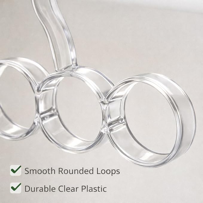 5-Hole Snag-Free Scarf Hanger Closet Organizer, Clear Plastic Accessory Holder for Scarves Belts Shawls Ties