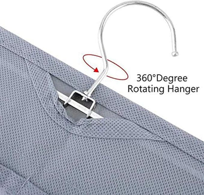 Hanging Jewelry Organizer, Accessories Storage with 80 Pockets Closet Organizers, Necklace, Earring, Ring Holder for Jewelries (Gray)