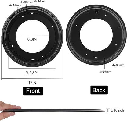 12Inch Lazy Susan Hardware 5/16" Thick Round Lazy Susan Turntable Bearing Plate, Rotating Swivel Base Plate with 1000lbs Load Capacity, Lazy Susan Turntable Base for Serving Tray, Kitchen