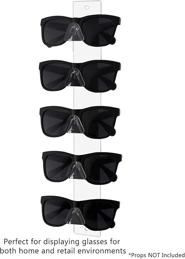 Marketing Holders 5 Tier Eyeglass Display Rack with Hardware Sunglasses Display Wall Mount Clear Acrylic Retail Stores Holder