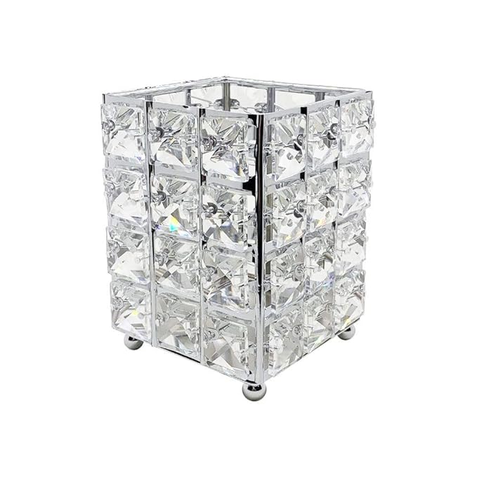 Miaowater Makeup Brush Holder Organizer Cosmetic Brushes Storage Eyeliners Eyebrow Pencil Container Cup (Silver Square)