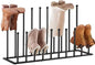 Housen Solutions 10 Pairs Boot Rack Organizer for Tall Boots, Large Capacity Metal Free Standing Shoe Racks, Black Cowboy Boot Holder Stand for Closet, Garage