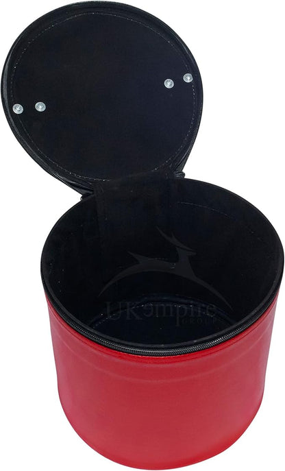 Deluxe Masonic Fez Case (RED) Imitation Leather, Freemasons Hat Storage Carrying Box