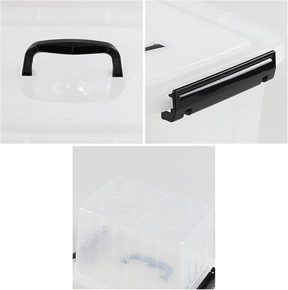 6.5 Quart Clear Storage Latch Box/Bins with Handle, 4-Pack Plastic Container with Lid