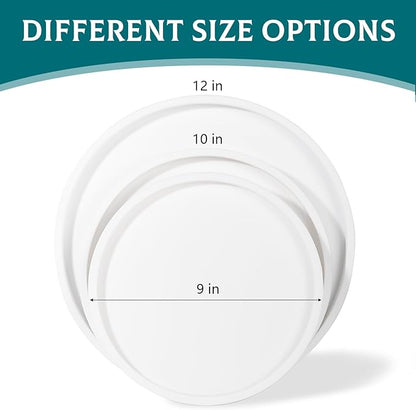 Silicone Bathroom Tray Round Vanity Tray Decorative Soap Holder Kitchen Countertop Organizer Coffee Table Decor for Candle, Perfume, Plant, 9 Inch, White