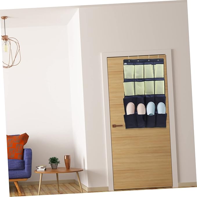 Hanging Shoe Organizer Bag Over the Door Oxford Shoe Pouch for Closet Storage Multi Wall Mounted Rack in Bedroom Bathroom Yellow
