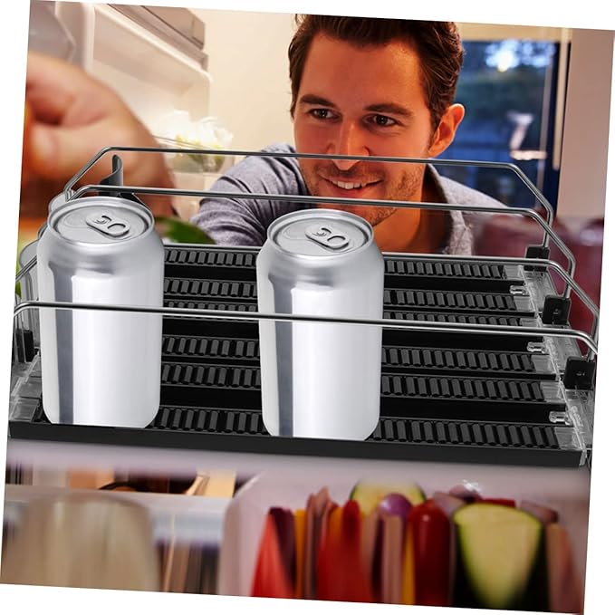 KICHOUSE 3pcs Beverage Propeller Glide Drink Dispenser Organizer for Refrigerator No Tilt Design