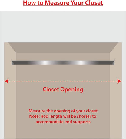 Outwater Heavy Weight Steel Oval Closet Rod (Custom Cut to Size) Up to 94 Inches - Premium Chrome Finish, Includes Hangers and Screws (12-30 Inches)