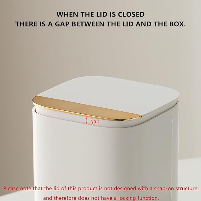 Makeup Brush Holder with Lid, Push Pop-Up Makeup Brush Organizer,4 Slots Makeup Cosmetics Organizerfor Vanity Decor, Bathroom Countertop ,Large Capcity, Dustproof,Waterproof | White and Gold