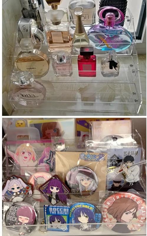 Nail Polish Organizer Display Rack 4 Layers Clear Acrylic Nail Polish Set Holder Tray for Nail Gel Polish Kit Fingernail Quick Dry Nail Lacquer Essential Oils Set Bathroom Counter Organizer