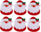 Amosfun 6pcs Christmas Silverware Holder Pockets Santa Claus with holly berry leaf Forks Bags Cutlery Holders Pockets Christmas Table Decorations
