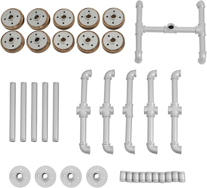 LOYALHEARTDY Industrial Hat Rack Stand, 5 Tier 10 Round Hat Hangers Hat Display Stand Freestanding Hat Organizer Rack Display Stand for Wig, Cap, Baseball Hat (Sliver)