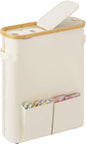 StorageWorks Toilet Paper Storage Baskets with Dual Flip Lids, Toilet Paper Organizer for Bathroom, Toilet Paper Container with Side Pocket, Holds 15 Mega or 20 Regular Rolls, Large, Beige
