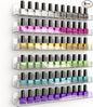 YMVV Clear Acrylic Nail Polish Rack Wall Mounted Shelf,6 Pack Organizer with Unique Wavy Lines,Nail Supplies for Techs,Great Display Salons Retailers