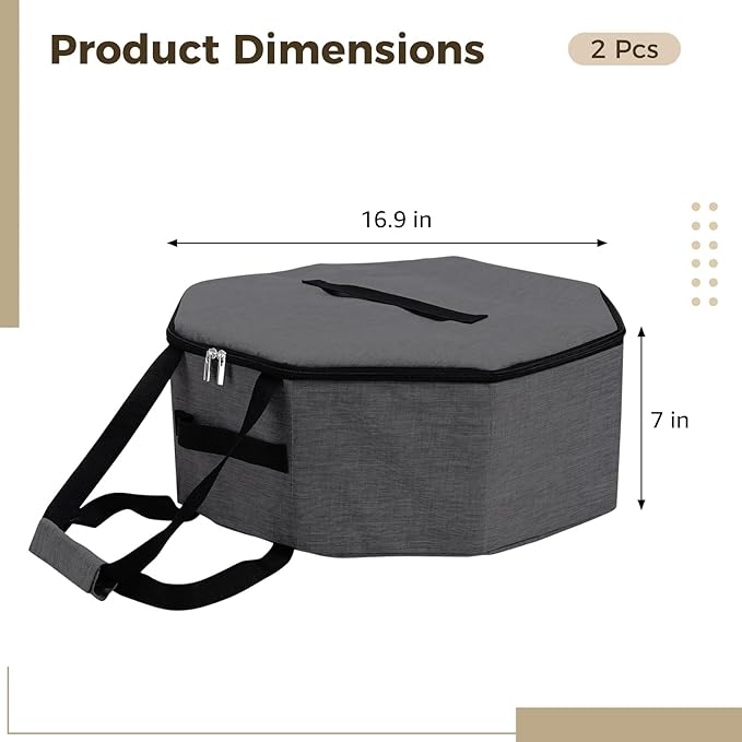 Homaisson 2 Pcs Cowboy Hat Box for Storage Collapsible Sturdy Cowboy Hat Case with Handle for Men and Women Travel Storage Organizer Large Cap Bag for Closet