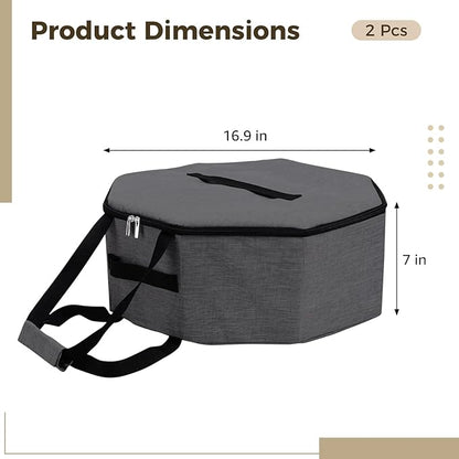 Homaisson 2 Pcs Cowboy Hat Box for Storage Collapsible Sturdy Cowboy Hat Case with Handle for Men and Women Travel Storage Organizer Large Cap Bag for Closet