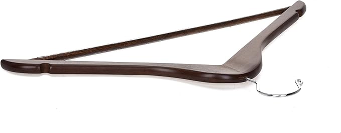 Quality Wooden Hangers - Slightly Curved Hanger 20 Pack Sets - Solid Wood Coat Hangers with Stylish Chrome Hooks - Heavy-Duty Clothes, Jacket, Shirt, Pants, Suit Hangers (Walnut/Retro, 20)