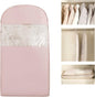 Space Saving Hangable Garment Bag with Self Compression Zipper - Organizer for Closet(Pink，M)
