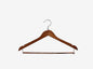 Proman Products KSC9041 Kascade Wooden Hangers 50 Pack, Unique Ring Design, Space Saving Pants Clothes Hanger with Pants Locking Bar and Shoulder Notches, Walnut