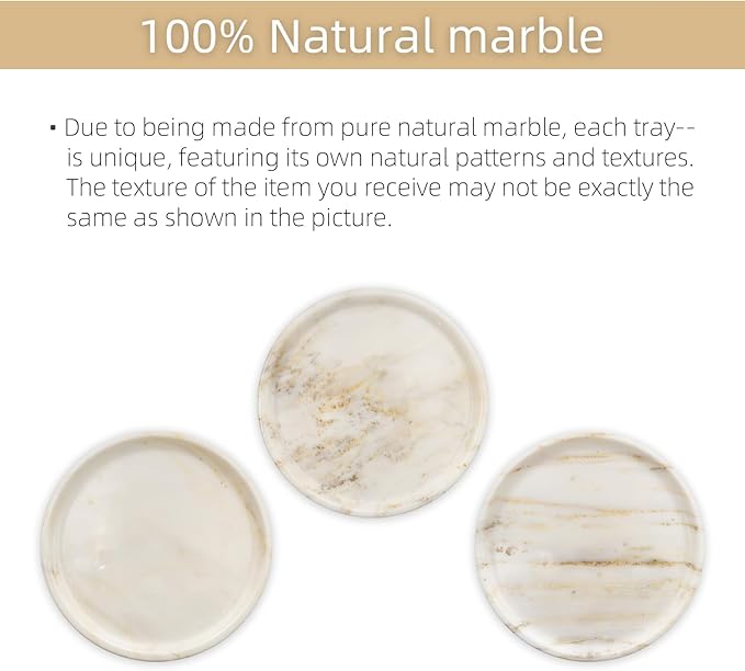 Marmor Marble Perfume Tray Bathroom Tray for Decorative,Candles,Jewelry Stone Vanity Tray,Kitchen Counter Decor and Home Decorative Tray(Calacatta Marble Gold) Jewelry Tray Unique Festival Gifts