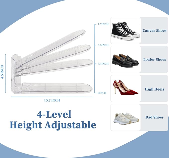 Shoe Slot Organizer,12 Pack Shoe Stacking Organizer for Sneakers Heels and Flat