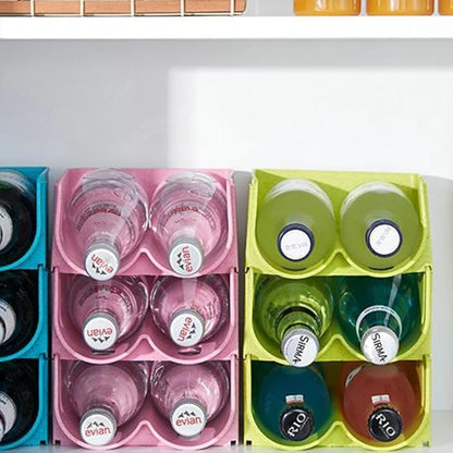 Amosfun Stackable Wine Rack Soda Can Organizer for Refrigerator, Cabinet, Countertop,Wine Bottle Holder 2 Pack