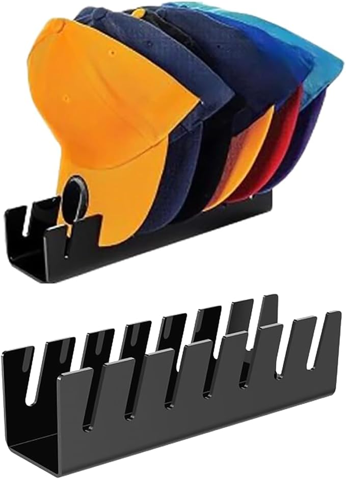 Hat Stand for Baseball Caps Display Hat Holder Organizer，No Install Rack Acrylic Hat Storage for 14 Baseball Caps、Closet Cowboy （2 Pack ）