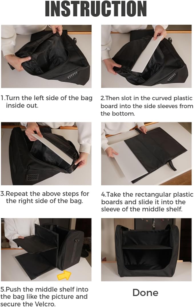SCAVATA Large Hat Bag for Baseball Caps, Hat Organizer Bag for Traveling & Moving, Storing Snapback Cap, Portable Hat Carrier Holder Case for 20-24 Caps (Black)