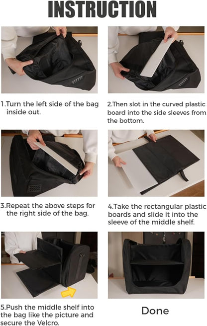 SCAVATA Large Hat Bag for Baseball Caps, Hat Organizer Bag for Traveling & Moving, Storing Snapback Cap, Portable Hat Carrier Holder Case for 20-24 Caps (Black)
