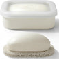 AIMAIAIMAI Compact Leakproof Travel Soap Case, Shatterproof Silicone Travel Soap Container with Draining Pad, Great for Outdoor, Camping, Gym (Off-White)