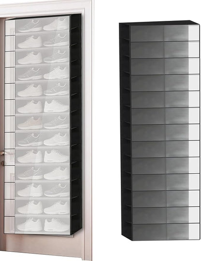 Over The Door Shoe Organizer - 26 Pockets | Space-Saving Foldable Shoe Rack With 26 Pockets, Hangable Door Hanger For Boots, High Heels & Shoes, Ideal For Entryway, Closet, Bedroom & Home Organization